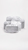 Calpak Metallic Packing Cube Set In Silver