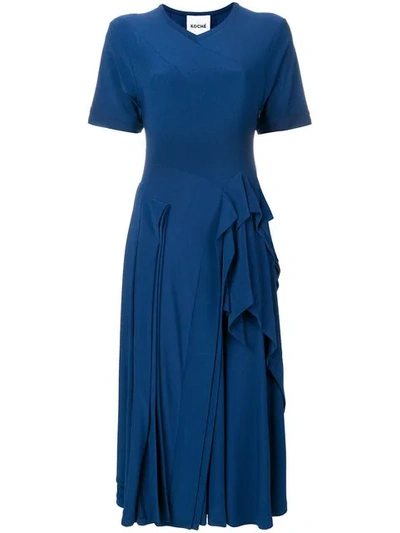 Koché Ruffled Detail Dress In Blue