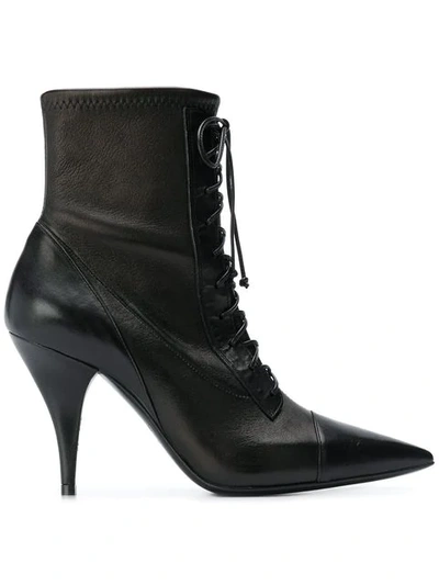 Casadei Lace-up Ankle Boots - Black