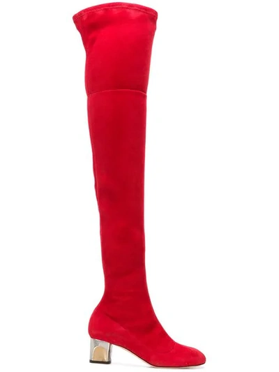 Alexander Mcqueen Sculpted Heel Over-the-knee Boot - Red