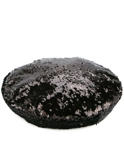 Racil Sequinned Beret In Black