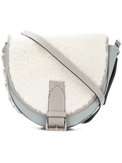 Jw Anderson Shearling Crossbody Bag - Grey