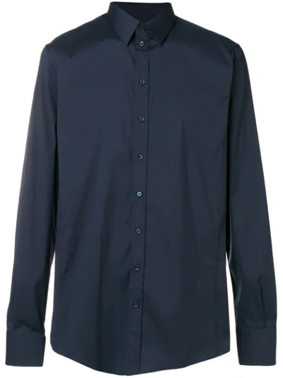 Dolce & Gabbana Solid Color Shirt In Blue