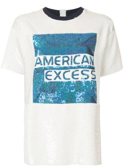 Ashish American Excess亮片饰全棉t恤 In White