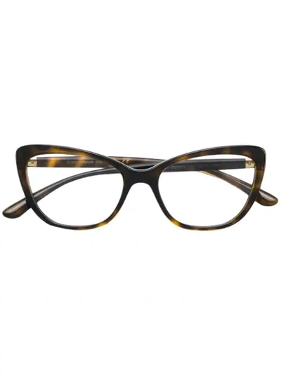 Dolce & Gabbana Eyewear Cat-eye Tortoiseshell Glasses - Brown