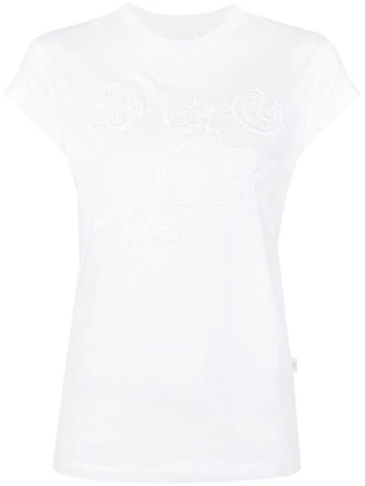 Chloé Embroidered Cap Sleeve T In White