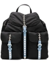 Prada Studded Detail Backpack - Black