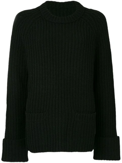 Yohji Yamamoto Oversized Knitted Sweater - Black