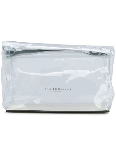 Simon Miller White And Transparent Lunchbag 30 Pvc Clutch Bag