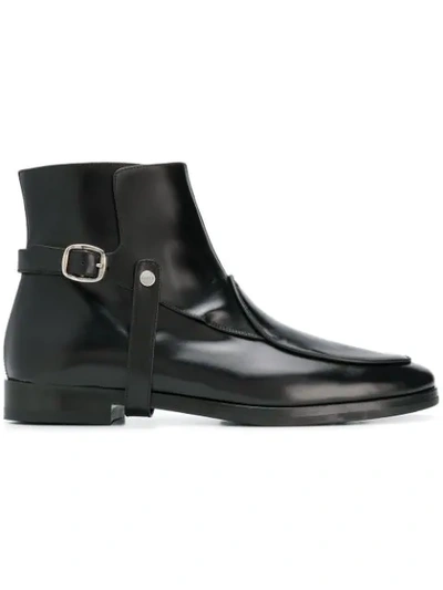 Edhen Milano Strap Detail Ankle Boots - Black