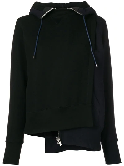 Sacai Asymmetric Sweater In 001 Black