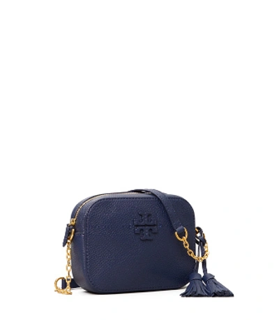 Tory Burch Mcgraw Camera Shoulder Bag In Royal Navy