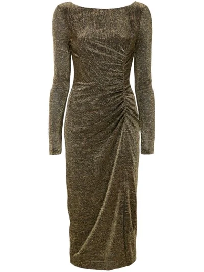 Rachel Zoe Golden Draped Evening Dress In Metallic | ModeSens