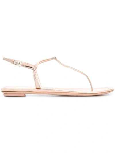Prada T bar Strap Sandals Metallic ModeSens
