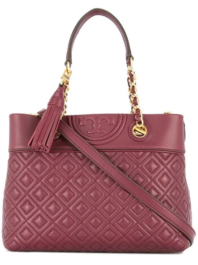 Tory Burch Fleming Small Tote In Red