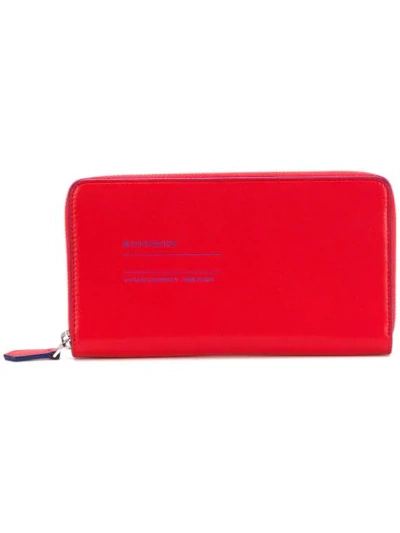 Givenchy Logo Zip Around Wallet - Red