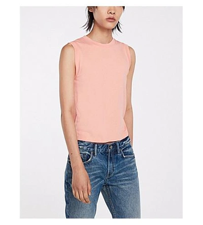 Allsaints Imogen 无袖 棉 顶部 In Peach Pink