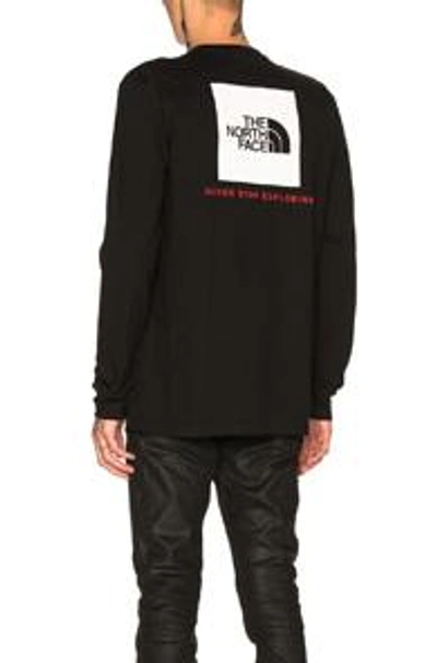 The North Face Long Sleeve Red Box Tee In Black