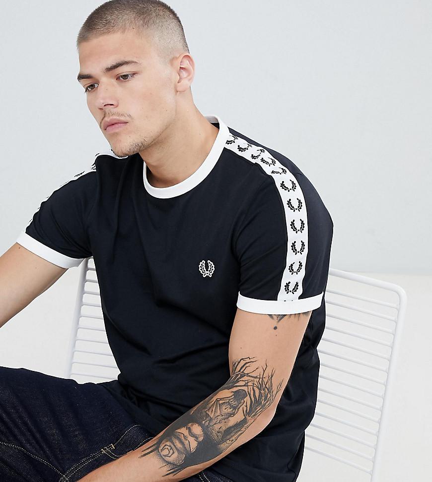 Fred Perry Sports Authentic Taped Ringer T-shirt In Black Exclusive At Asos  - Black | ModeSens