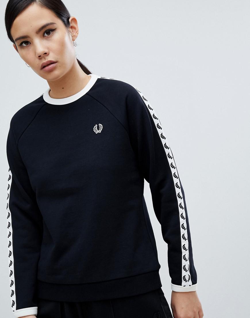 fred perry taped crew neck sweatshirt