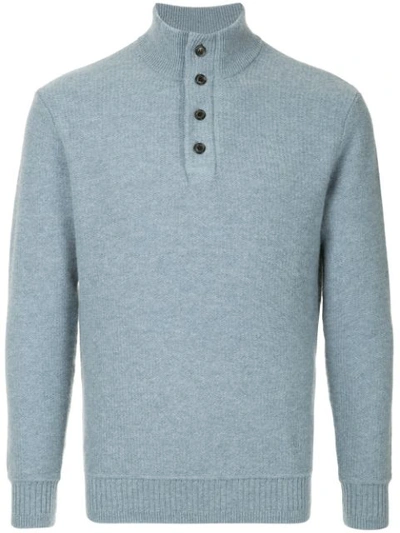 Gieves & Hawkes Ribbed Knit Jumper In Blue
