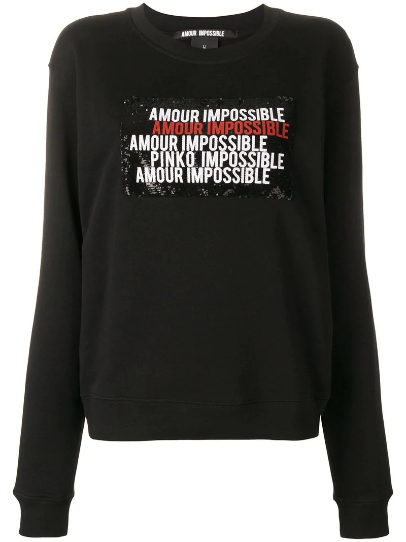Pinko Amour Impossible Sweatshirt Black Modesens