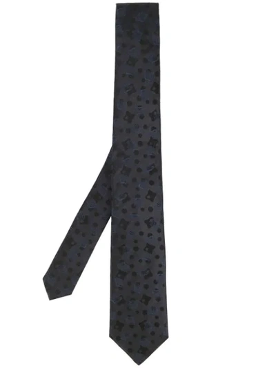 Gieves & Hawkes Abstract Print Tie In Blue