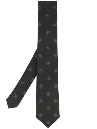 Gieves & Hawkes Crown Print Tie In Black