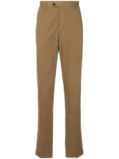 Gieves & Hawkes High-rise Straight Trousers In Brown