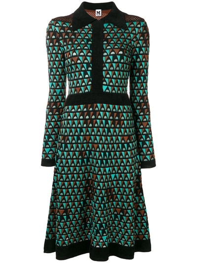 M Missoni Geometric Pattern Knit Dress - Green