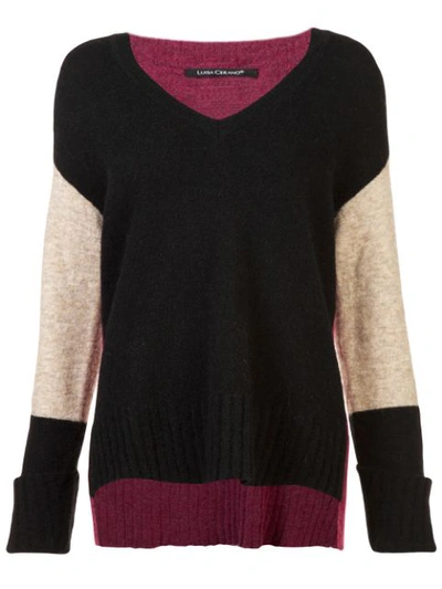 Luisa Cerano Colour Block Sweater - Black