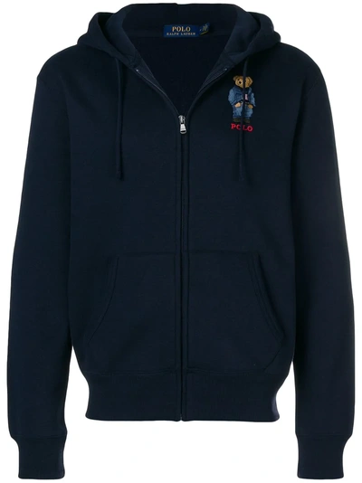 Polo Ralph Lauren Embroidered Hoodie In Blue
