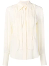Chloé Pleated Placket Shirt In Neutrals