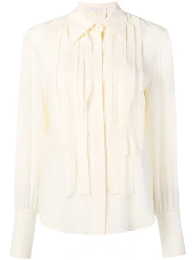 Chloé Pleated Placket Shirt In Neutrals