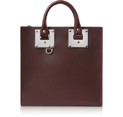 Sophie Hulme Oxblood Saddle Leather Square Albion Tote In Burgundy