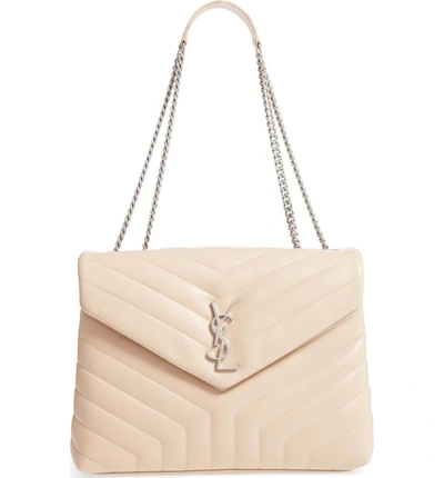 Saint Laurent Medium Loulou Calfskin Leather Shoulder Bag - Pink In Poudre