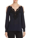 Elie Tahari Cold-shoulder Lace-trim Blouse - 100% Exclusive In Stargazer