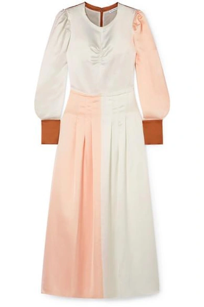 Rejina Pyo Steffy Color-block Satin Maxi Dress In Blush