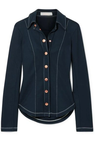 See By Chloé Stretch-jersey Shirt In Navy