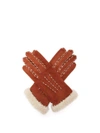 Agnelle Suede And Wool-trimmed Gloves In Camel