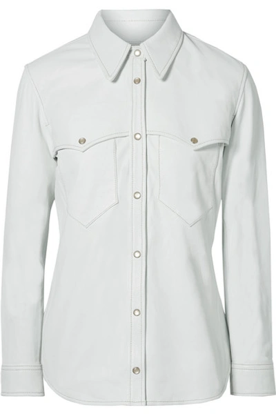 Isabel Marant Nile Leather Shirt In White