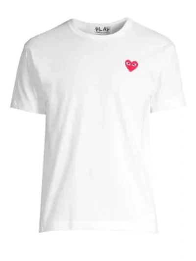 Comme Des Garçons Play Heart Tee In White
