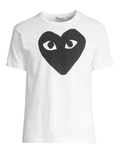 Comme Des Garçons Play Big Heart Graphic Tee In White Black
