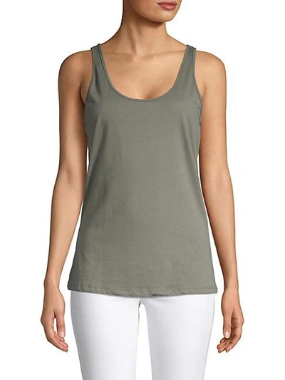 Monrow Scoop Tank Top In White