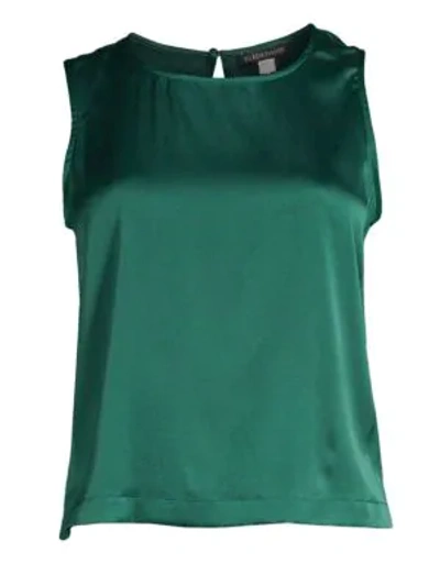 Eileen Fisher Stretch Silk Shell Top In Pine