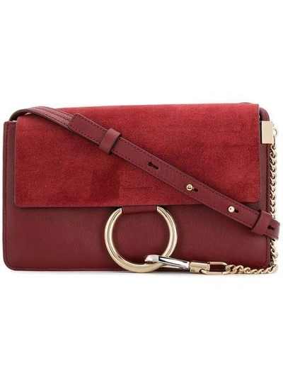 Chloé Faye Small Shoulder Bag In Red
