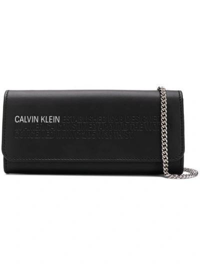 Calvin Klein 205w39nyc Logo Chain Wallet In Black