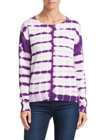 Scripted Tie-dye Cotton-cashmere Sweater In Violet