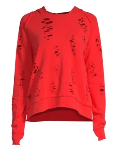 Generation Love Sierra Punctured Hooded Sweatshirt In Red