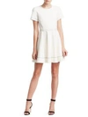 Cinq À Sept Bryce Short Sleeve Fit-and-flare Dress In Ivory